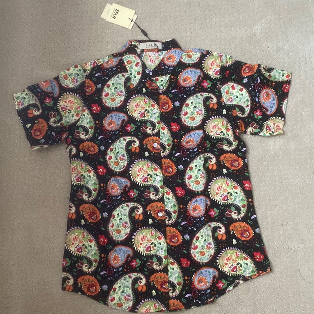 NWT SSLR Hawaiian Short Sleeve Blouse